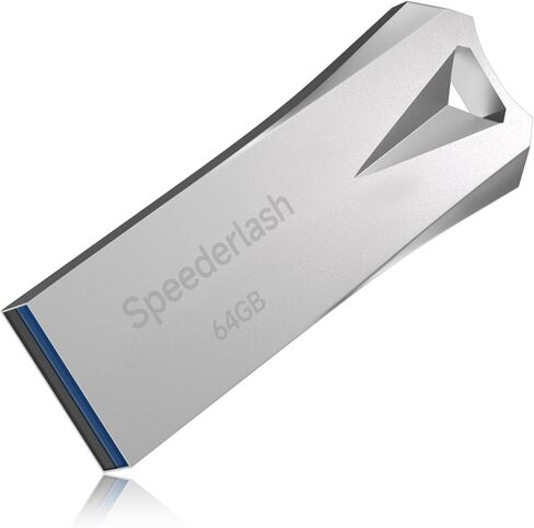 محرك فلاش USB 3.0 سعة 64 جيجابايت، محرك إبهام عالي السرعة Speederlash، سرعة قراءة 190 ميجابايت/ثانية، غلاف معدني متين، توسيع تخزين للصور ومقاطع الفيديو وصوت السيارة، عصا ذاكرة محمولة، فضي (64 جيجابايت) in Kuwait