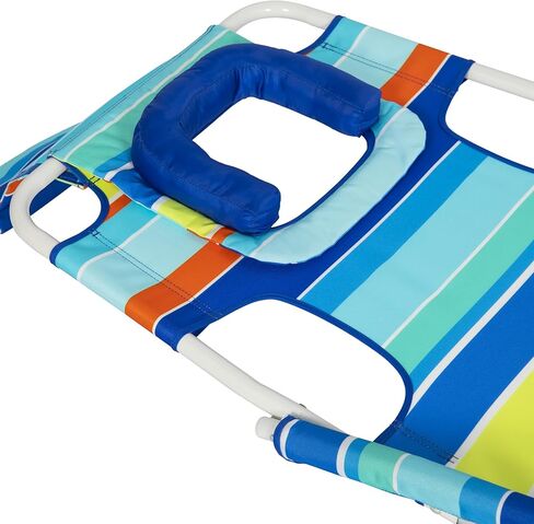 Tommy Bahama Read Through Backpack Beach Lounge Chair with Pillow, Arms, and Cup Holder, Multi-Position Adjustable Folding Outdoor Chaise Lounger, Multicolor in Saudi Arabia