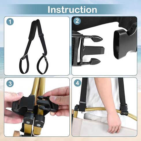Camping Chair Carry Strap Carrying Belt Portable Beach Chairs Shoulder Straps Carrier for Folding Zero Gravity Chairs Camp Chair Recliner Beach Chairs Camping Table Patio Lounge in Saudi Arabia
