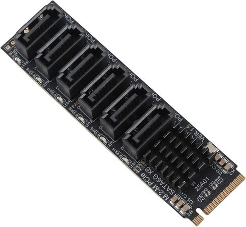 M.2 to Adapter Card, Uplink PCIE3.0 X2 16Gbps, Downstream 6Gbps x 5, Easy Plug and Play, Aluminum Alloy Heat Sink, Support 6 Devices, Computer Accessories, Expansion with OS X, in Saudi Arabia