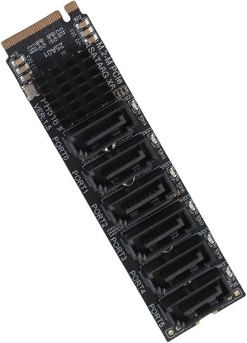 M.2 to Adapter Card, Uplink PCIE3.0 X2 16Gbps, Downstream 6Gbps x 5, Easy Plug and Play, Aluminum Alloy Heat Sink, Support 6 Devices, Computer Accessories, Expansion with OS X, in Saudi Arabia