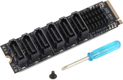M.2 to Adapter Card, Uplink PCIE3.0 X2 16Gbps, Downstream 6Gbps x 5, Easy Plug and Play, Aluminum Alloy Heat Sink, Support 6 Devices, Computer Accessories, Expansion with OS X, in Saudi Arabia