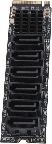 M.2 to Adapter Card, Uplink PCIE3.0 X2 16Gbps, Downstream 6Gbps x 5, Easy Plug and Play, Aluminum Alloy Heat Sink, Support 6 Devices, Computer Accessories, Expansion with OS X, in Saudi Arabia