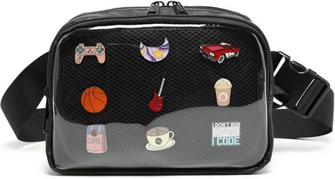 Ita Bag Fanny Pack، حقيبة خصر شفافة مع شاشة عرض، حقيبة حزام قابلة للتعديل للحفلات التنكرية، الارتداء اليومي in Saudi Arabia