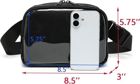 Ita Bag Fanny Pack، حقيبة خصر شفافة مع شاشة عرض، حقيبة حزام قابلة للتعديل للحفلات التنكرية، الارتداء اليومي in Saudi Arabia