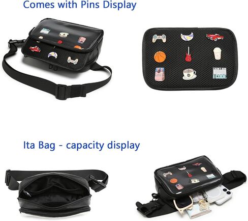 Ita Bag Fanny Pack، حقيبة خصر شفافة مع شاشة عرض، حقيبة حزام قابلة للتعديل للحفلات التنكرية، الارتداء اليومي in Saudi Arabia