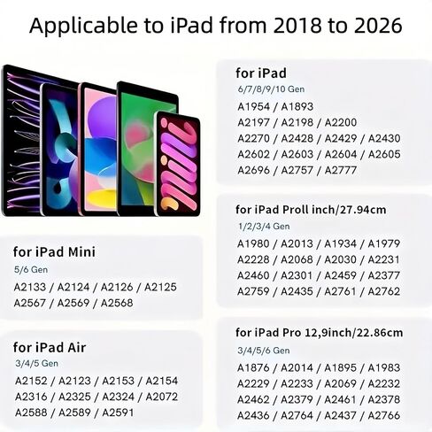 أقلام الكمبيوتر اللوحي، قلم ستايلس لجهاز Apple iPad مع وقت استخدام طويل 8-10 ساعات، جاذبية مغناطيسية، رفض راحة اليد|ضغط الإمالة، قلم لشاشة اللمس مع طرف قابل للاستبدال للطلاب in Kuwait