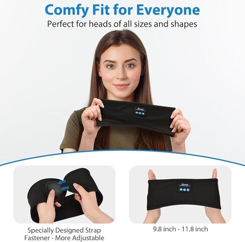 2-Pack Sleeping Headphones, Ultra-Thin Headband Headphones for Side Sleepers, Adjustable Bluetooth Headband for Yoga, Running, Workout & Travel in Kuwait
