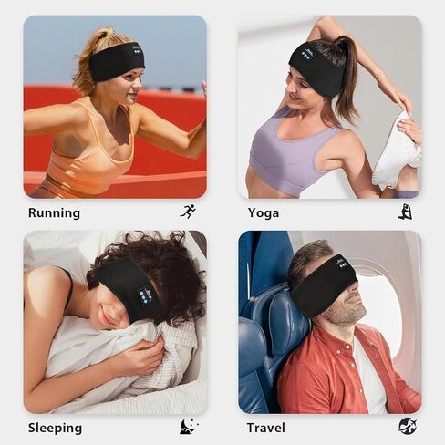 2-Pack Sleeping Headphones, Ultra-Thin Headband Headphones for Side Sleepers, Adjustable Bluetooth Headband for Yoga, Running, Workout & Travel in Kuwait