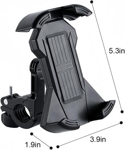 Motorcycle Bike Phone Holder Mount, Bicycle Phone Holder Handlebar Cell Phone Clamp, Scooter Phone Holder for iPhone 16 15 14 Pro Max, Galaxy, 4.7-7.1'' Smartphones, Black in Saudi Arabia