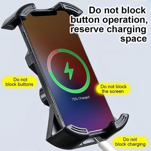 Motorcycle Bike Phone Holder Mount, Bicycle Phone Holder Handlebar Cell Phone Clamp, Scooter Phone Holder for iPhone 16 15 14 Pro Max, Galaxy, 4.7-7.1'' Smartphones, Black in Saudi Arabia