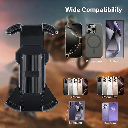 Motorcycle Bike Phone Holder Mount, Bicycle Phone Holder Handlebar Cell Phone Clamp, Scooter Phone Holder for iPhone 16 15 14 Pro Max, Galaxy, 4.7-7.1'' Smartphones, Black in Saudi Arabia
