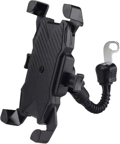 Bicycle & Motorcycle Phone Mount - 4 Clips Secure 4.7-7.1 Inch Phones, One-Hand Operation, Fits 0.875-1.125 Inch Handlebars, Compatible with Yamaha, Polaris, Honda, Can-Am & Other Models in Saudi Arabia
