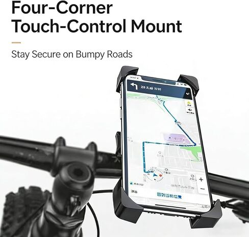 Bicycle & Motorcycle Phone Mount - 4 Clips Secure 4.7-7.1 Inch Phones, One-Hand Operation, Fits 0.875-1.125 Inch Handlebars, Compatible with Yamaha, Polaris, Honda, Can-Am & Other Models in Saudi Arabia