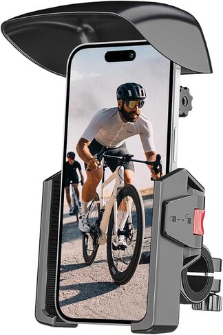 Mobile Phone Holder Bicycle, Motorcycle Phone Holder, Bike Phone Holder Handlebar Clamp, Handlebar Phone Mount with Security Lock Compatible with iPhone, 4"-7'' Smartphone in Saudi Arabia