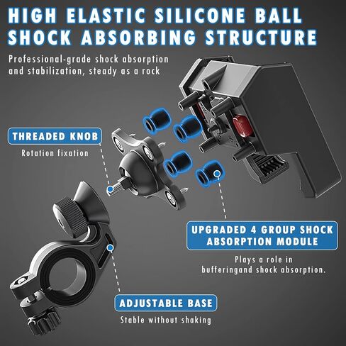 Mobile Phone Holder Bicycle, Motorcycle Phone Holder, Bike Phone Holder Handlebar Clamp, Handlebar Phone Mount with Security Lock Compatible with iPhone, 4"-7'' Smartphone in Saudi Arabia