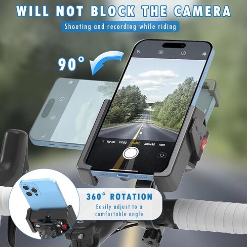 Mobile Phone Holder Bicycle, Motorcycle Phone Holder, Bike Phone Holder Handlebar Clamp, Handlebar Phone Mount with Security Lock Compatible with iPhone, 4"-7'' Smartphone in Saudi Arabia