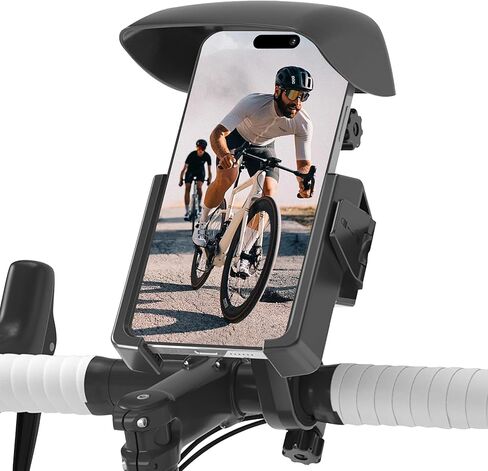 Mobile Phone Holder Bicycle, Motorcycle Phone Holder, Bike Phone Holder Handlebar Clamp, Handlebar Phone Mount with Security Lock Compatible with iPhone, 4"-7'' Smartphone in Saudi Arabia