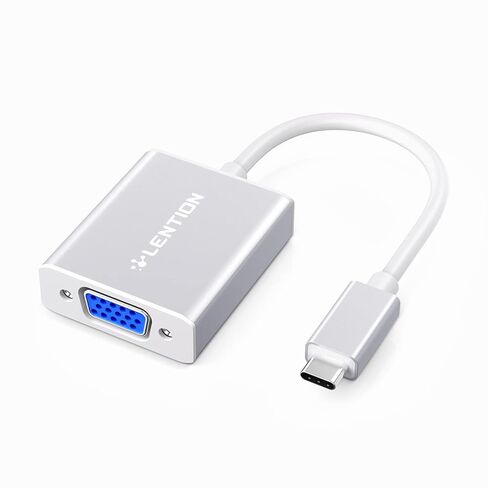 محول USB-C إلى VGA 1080P مع غطاء من الألومنيوم، رمادي فلكي، كابل أبيض in Saudi Arabia