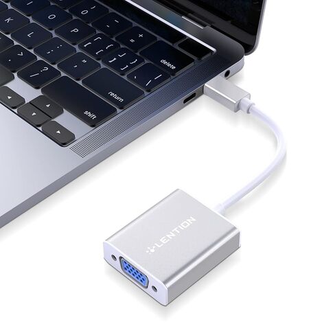محول USB-C إلى VGA 1080P مع غطاء من الألومنيوم، رمادي فلكي، كابل أبيض in Saudi Arabia