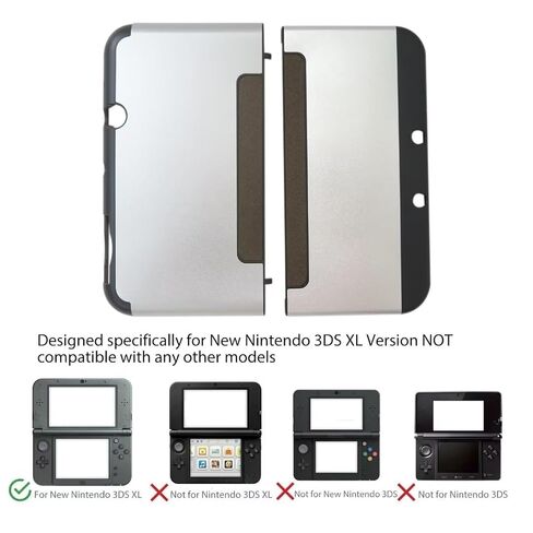غطاء حماية من الألومنيوم الفضي + البلاستيك غطاء حماية صلب لهاتف نينتندو نيو 3DS XL LL (موديل 2015) فقط in Saudi Arabia
