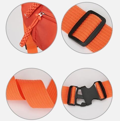 2PCS Fanny Pack Crossbody Bag Large Belt Bag Adjustable Strap Multi Pocket Zipper Crossbody Fanny Packs Bakpack for Men Women Workout Travelling (Orange Black) in Saudi Arabia