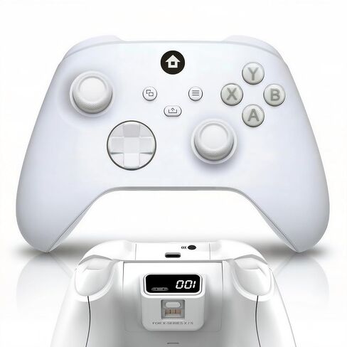 Elenai Wireless Gaming Controller Compatible with Xbox One X S, Xbox Series X S, PC, Android, Bluetooth Gamepad with 1400mAh Rechargeable Battery, LED Power Display, 3.5mm Audio Jack, Ergonomic Grip, White in Saudi Arabia