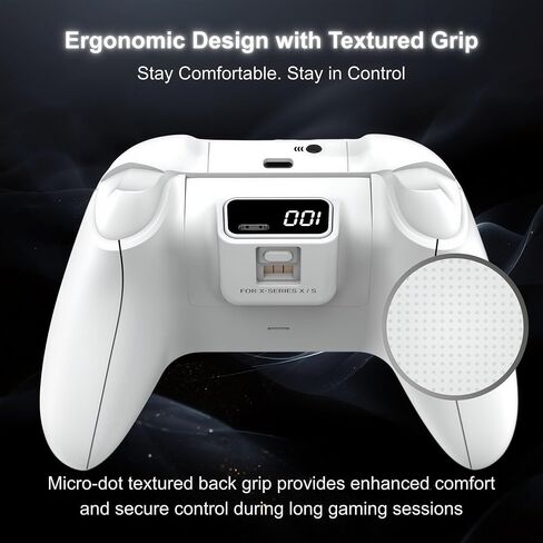 Elenai Wireless Gaming Controller Compatible with Xbox One X S, Xbox Series X S, PC, Android, Bluetooth Gamepad with 1400mAh Rechargeable Battery, LED Power Display, 3.5mm Audio Jack, Ergonomic Grip, White in Saudi Arabia