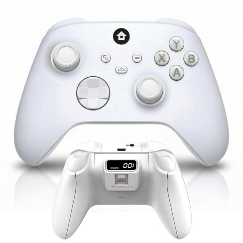 ECUBit Wireless Gaming Controller Compatible with Xbox Series X and Series S, Xbox One and Windows PC, Bluetooth Controller with 1400mAh Rechargeable Battery and LED Power Display, Dual Vibration, USB C Charging, 3.5mm Headset Jack, White in Saudi Arabia