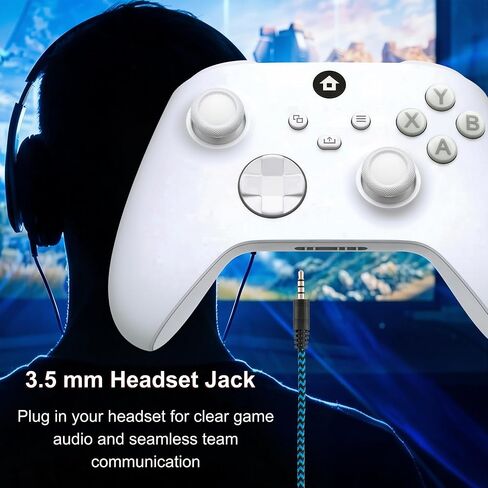 ECUBit Wireless Gaming Controller Compatible with Xbox Series X and Series S, Xbox One and Windows PC, Bluetooth Controller with 1400mAh Rechargeable Battery and LED Power Display, Dual Vibration, USB C Charging, 3.5mm Headset Jack, White in Saudi Arabia