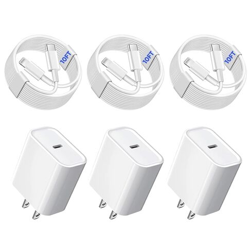 iPhone Fast Charger, iPhone Charger Fast Charging 2Pack PD 6FT Type C Quick USB C to Lightning Cable Cord Fast Charger iPhoneUSB C Wall Block Plug for iPhone14 13 12 11 Pro Max XR XS X, iPad, AirPods in Kuwait