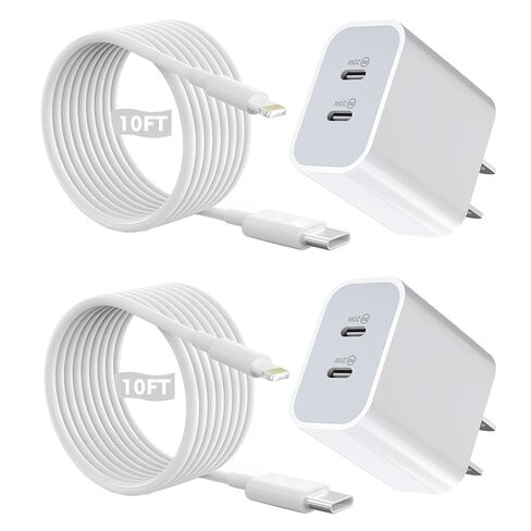 iPhone Fast Charger, iPhone Charger Fast Charging 2Pack PD 6FT Type C Quick USB C to Lightning Cable Cord Fast Charger iPhoneUSB C Wall Block Plug for iPhone14 13 12 11 Pro Max XR XS X, iPad, AirPods in Kuwait