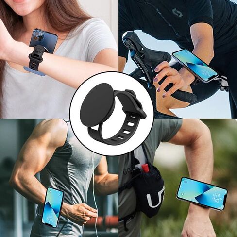 Super Strong Gym Fitness Secure Silicone Strap Phone Mount for MagSafe Compatible Devices, Multi use for Gym Equipment Stroller Treadmill Peloton Exercise Bikes and anything Magnet stick on to in Saudi Arabia