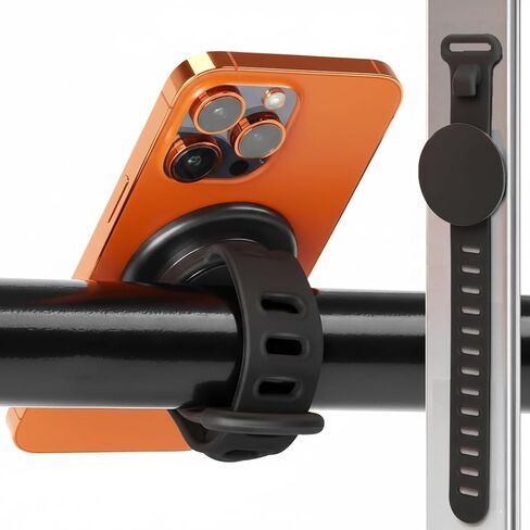 Super Strong Gym Fitness Secure Silicone Strap Phone Mount for MagSafe Compatible Devices, Multi use for Gym Equipment Stroller Treadmill Peloton Exercise Bikes and anything Magnet stick on to in Saudi Arabia