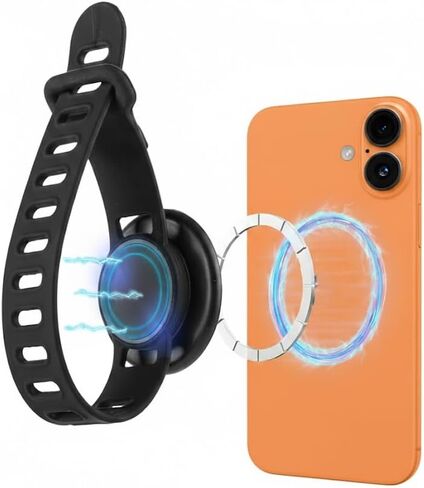 Super Strong Gym Fitness Secure Silicone Strap Phone Mount for MagSafe Compatible Devices, Multi use for Gym Equipment Stroller Treadmill Peloton Exercise Bikes and anything Magnet stick on to in Saudi Arabia