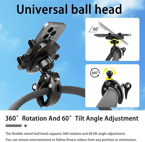 Temvue Stroller Phone Holder,Universal Phone Mount Clamp,360° Rotation, Suitable for All Types of Poles Such as Baby Strollers, Microphone Holders, tripods, etc,Applicable to All Mobile Phone Models. in Saudi Arabia