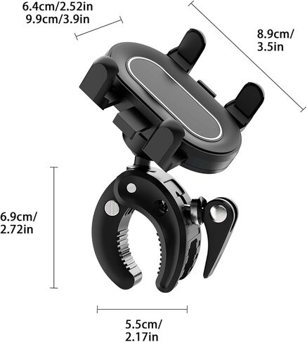 Temvue Stroller Phone Holder,Universal Phone Mount Clamp,360° Rotation, Suitable for All Types of Poles Such as Baby Strollers, Microphone Holders, tripods, etc,Applicable to All Mobile Phone Models. in Saudi Arabia