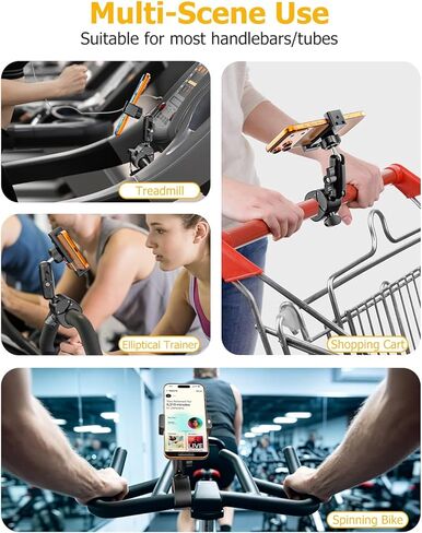 Stroller Phone Holder for Baby Pram - [360° Metal Arm & Super Stable] Buggy Phone Mount, Handlebar Bar Pole Rod Tube Clamp for All Phones, iPhone 17 16 Pro Max Plus, Galaxy S26 S25, Pixel in Saudi Arabia