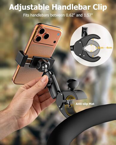 Stroller Phone Holder for Baby Pram - [360° Metal Arm & Super Stable] Buggy Phone Mount, Handlebar Bar Pole Rod Tube Clamp for All Phones, iPhone 17 16 Pro Max Plus, Galaxy S26 S25, Pixel in Saudi Arabia