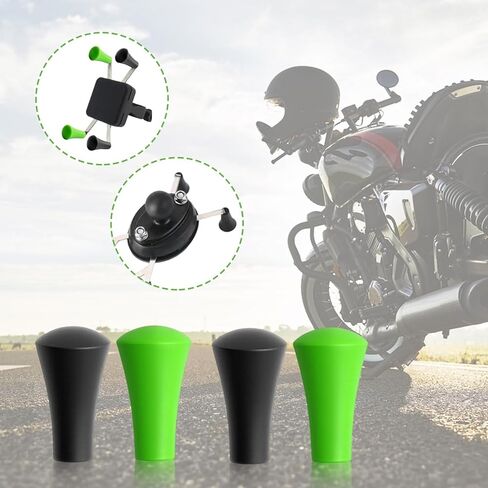 8 Pack Rubber Cap Silicone Tips Replacement Parts for Phone Tablet Holder Tough-Claw Bicycle Motorcycle Clamp Arm Base Bracket Repair, Green & Black in Saudi Arabia