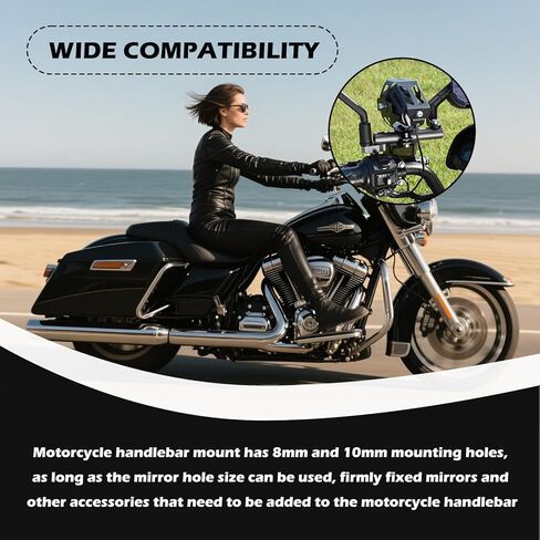 Motorcycle Mirror Extenders for 8mm & 10mm,Motorcycle Mirror Mount with Multi Mounting Holes,Multi-Purpose Motorcycles Handlebar Mount for Fixing Mirrors,Spotlights,Phone Holders in Saudi Arabia