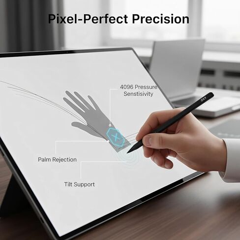Stylus Pen for Microsoft Surface Pro 11/10/9/8/7/X, 4096 Levels Pressure & Tilt, MPP 2.0 Stylus with Right-Click & Eraser, Type-C Charging Compatible with Surface Laptop/Go/HP/ASUS/DELL in Saudi Arabia