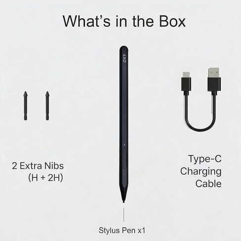 Stylus Pen for Microsoft Surface Pro 11/10/9/8/7/X, 4096 Levels Pressure & Tilt, MPP 2.0 Stylus with Right-Click & Eraser, Type-C Charging Compatible with Surface Laptop/Go/HP/ASUS/DELL in Saudi Arabia