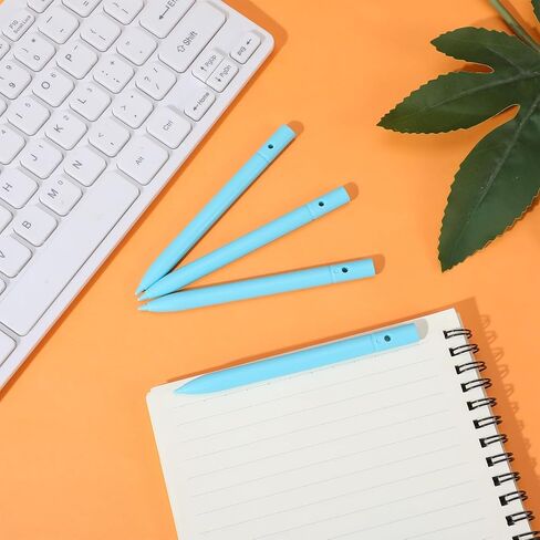 Ymapinc 4-Pack LCD Writing Tablet Stylus Pens with Anti-Loss Lanyard - 4.45 Inch Replacement Pens for Doodle Board & Drawing Tablet - Light Blue in Saudi Arabia