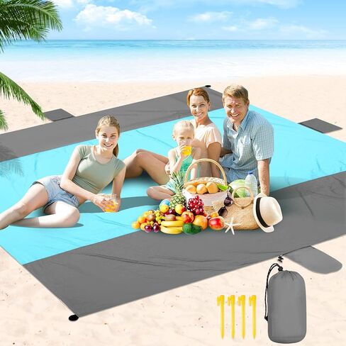ACH Beach Blanket Waterproof Sandproof Extra Large Beach Mat Oversized 120"×108" Portable Lightweight Outdoor Family Mat for Indoor Outside Picnic Camping Hiking Travel in Saudi Arabia