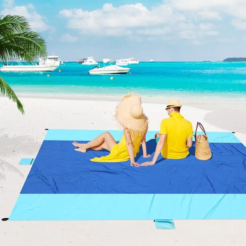 ACH Beach Blanket Waterproof Sandproof Extra Large Beach Mat Oversized 120"×108" Portable Lightweight Outdoor Family Mat for Indoor Outside Picnic Camping Hiking Travel in Saudi Arabia