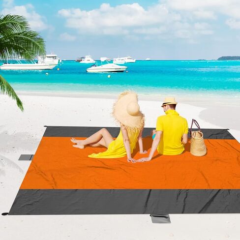 ACH Beach Blanket Waterproof Sandproof Extra Large Beach Mat Oversized 120"×108" Portable Lightweight Outdoor Family Mat for Indoor Outside Picnic Camping Hiking Travel in Saudi Arabia