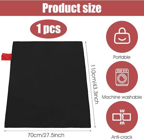 2 in 1 Beach Blanket Waterproof Sandproof Pocket Picnic Outdoor Mat with Portable Bag, 1 People Foldable Sand Free Hiking Grass Ground Camping Music Festival Car Travel Roadtrip RV Essential (Red) in Saudi Arabia