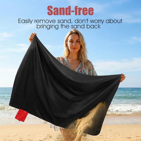 2 in 1 Beach Blanket Waterproof Sandproof Pocket Picnic Outdoor Mat with Portable Bag, 1 People Foldable Sand Free Hiking Grass Ground Camping Music Festival Car Travel Roadtrip RV Essential (Red) in Saudi Arabia