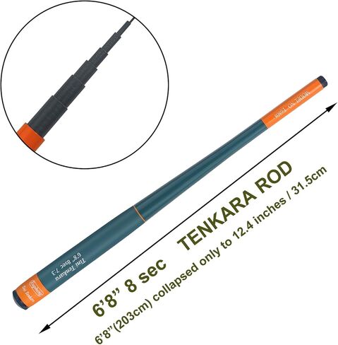 قضيب Eupheng Tini Tenkara من ألياف الكربون 7:3 يعمل بطول 6/7/8/9 قدم، صنارة صيد سمك Tenkara مناسبة للمبتدئين، قضيب تلسكوبي محمول مثالي لصيد الأسماك وسمك السلمون المرقط in Kuwait